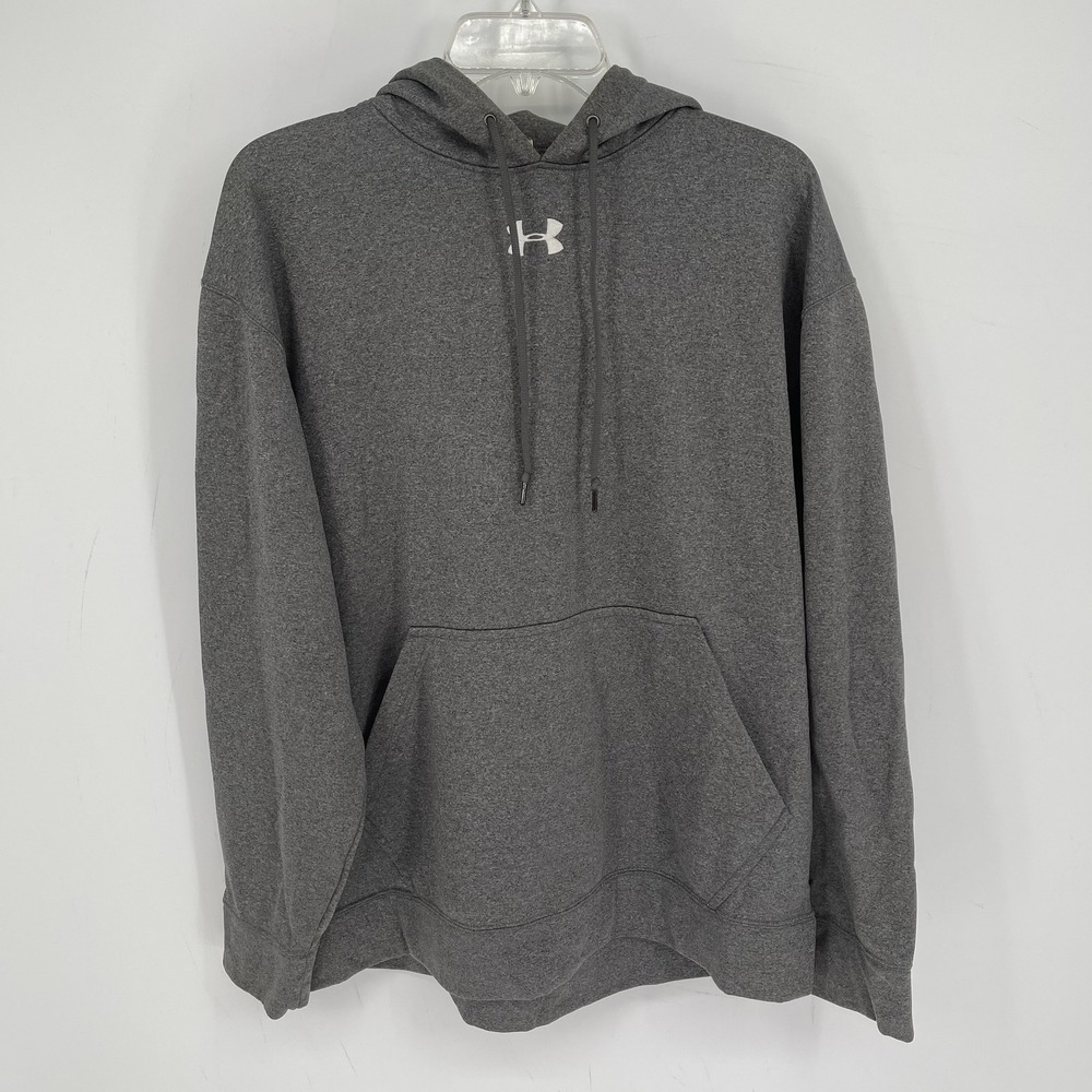 Under Armour Men's Gray Loose Fit Pullover Hoodie Athletic Sweatshirt Size M